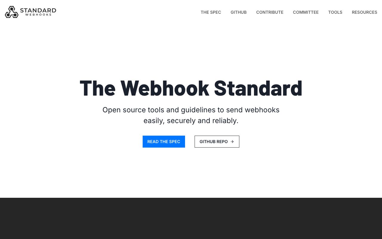 The Standard Webhooks home page